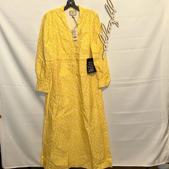 Yellow Daisy Jacquard Aurelia Dress